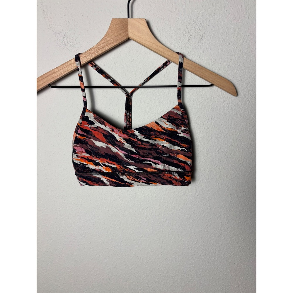 Lululemon Lunar New Year Flow Y Nulu Bra Tiger Tide Smoky Red Multi Size 4